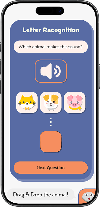 Letter recognition learning screen