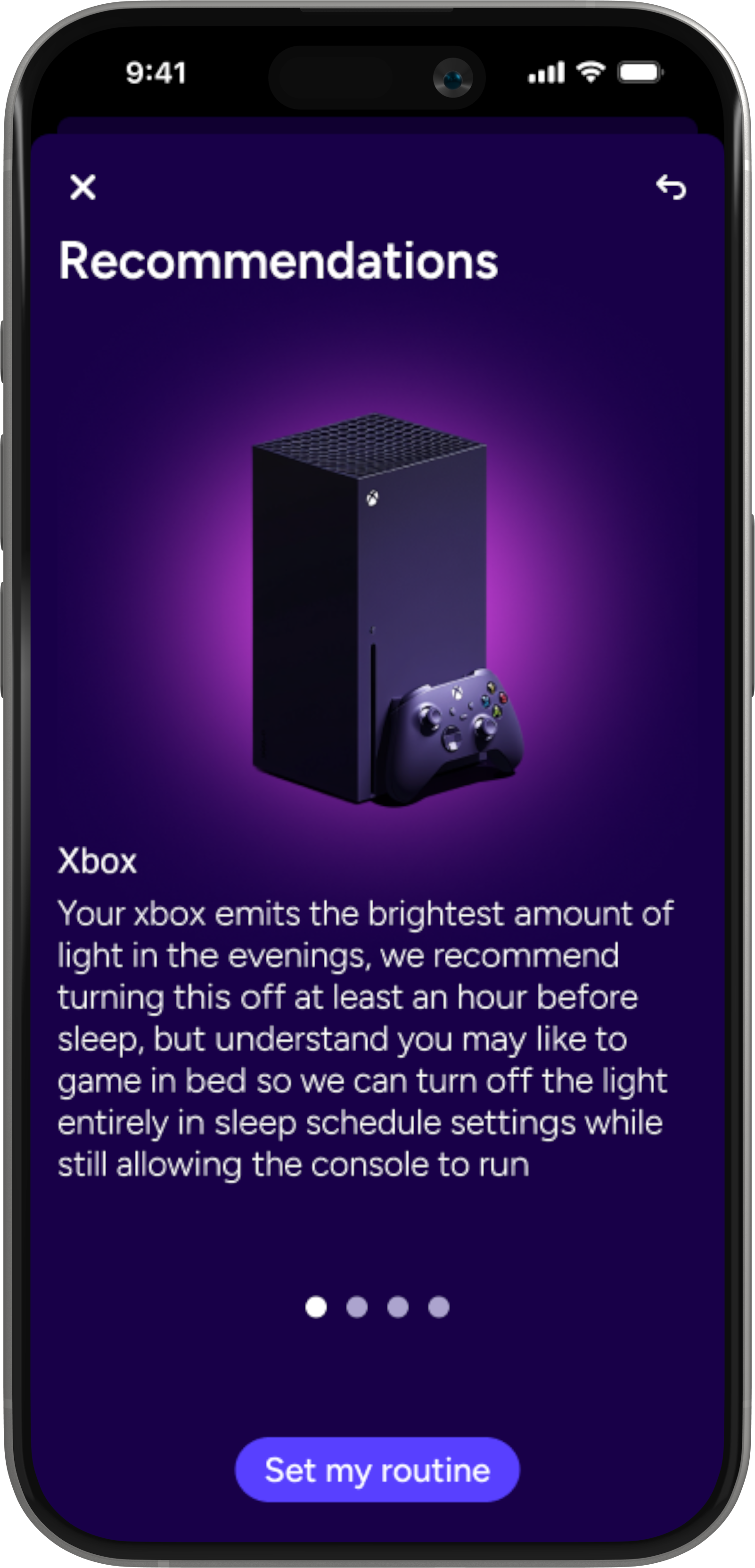 Device learning screen